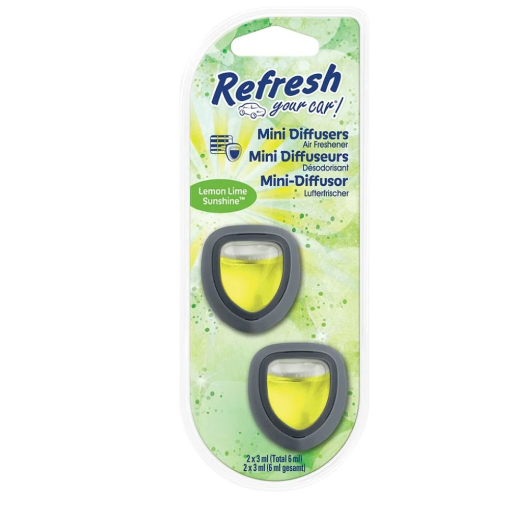 Refresh Your Car Mini Diffuser 2/pack - Lemon Lime Sunshine
